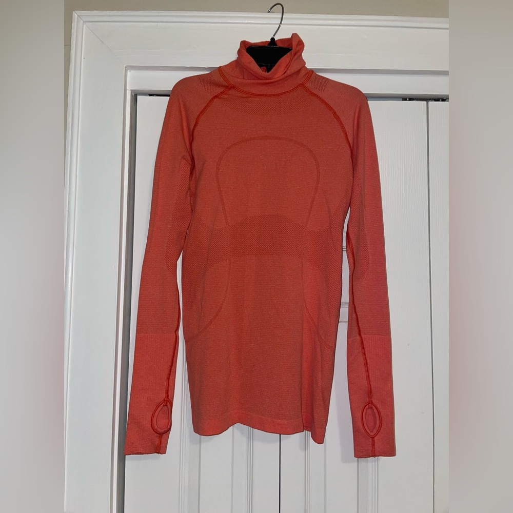 Orange lululemon turtleneck swiftly long sleeve size 6